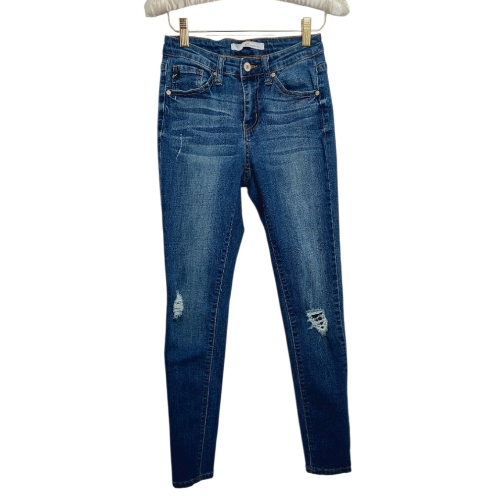 Kancan Women's Size 3/25 Jeans Blue Skinny Distressed
